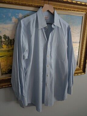 Hamilton Light Blue and White Pinstripe Dress Shirt